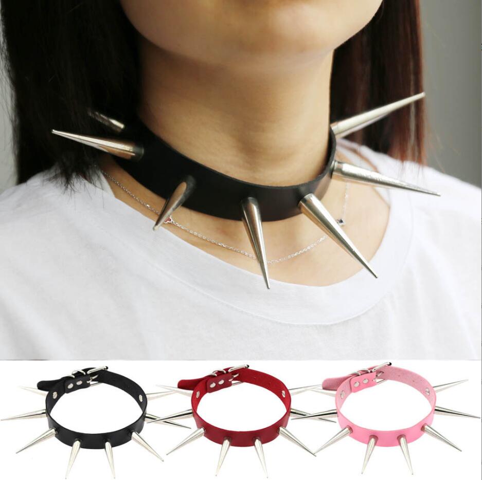 Goth Punk Spike Choker - Emo Spike Choker Punk Collar Kobiety