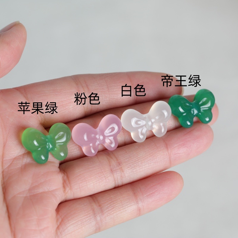 Earrings - 2 szt. Naturalny Chalcedon Dwustronny Wisiorek