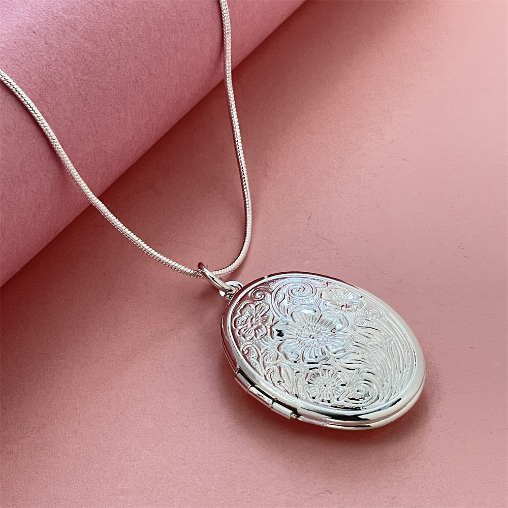 925 Sterling Silver Chain Necklace Men - Naszyjnik ze srebra próby 925, owalny