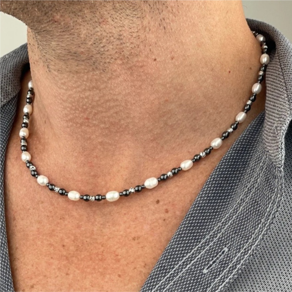 Naszyjnik z czarnych kamieni n – Pearl Choker Necklace Vintage recenzja i cena