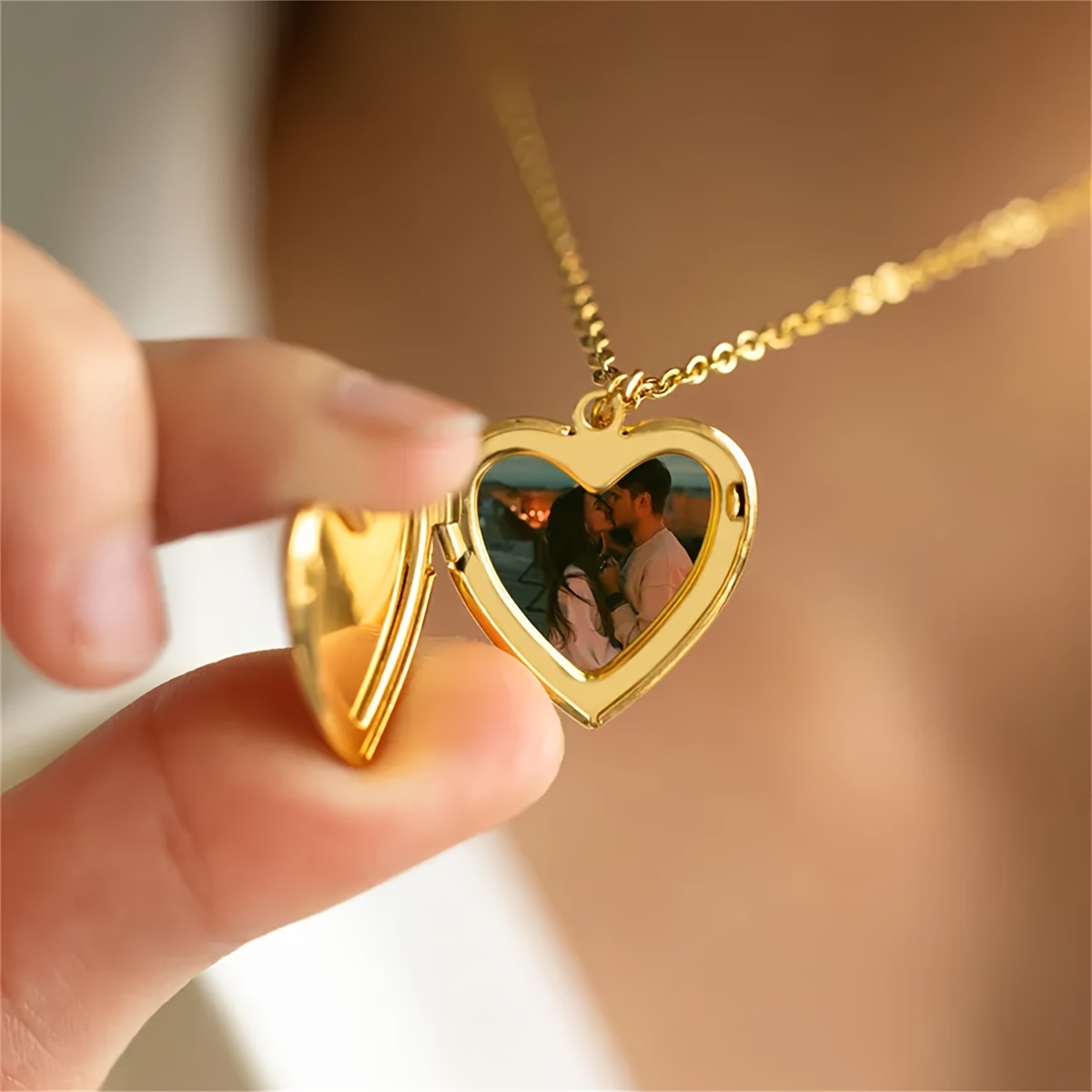 Personalizowany naszyjnik z me – Heart Locket Necklace Photo recenzja i cena