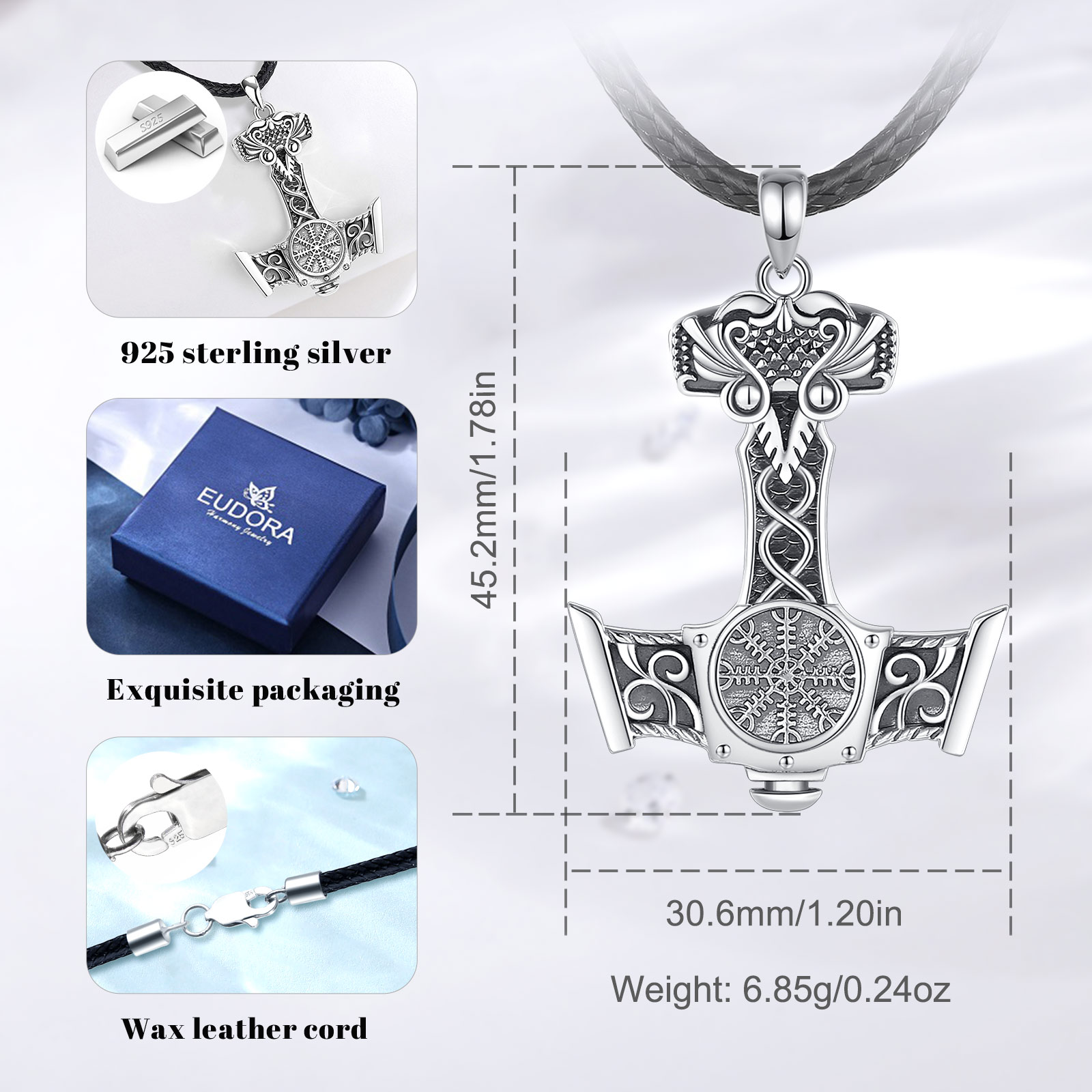 Eudora 925 Sterling Silver Nor – 925 Sterling Silver Chain Necklace Men recenzja i cena