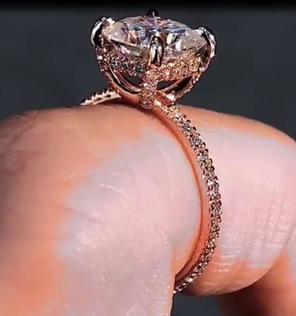 Pierścionek zaręczynowy, ślubn – Moissanite Engagement Ring 1 Carat recenzja i cena