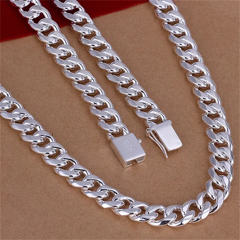 20-24 cali 925 srebro klasyczn – 925 Sterling Silver Chain Necklace Men recenzja i cena
