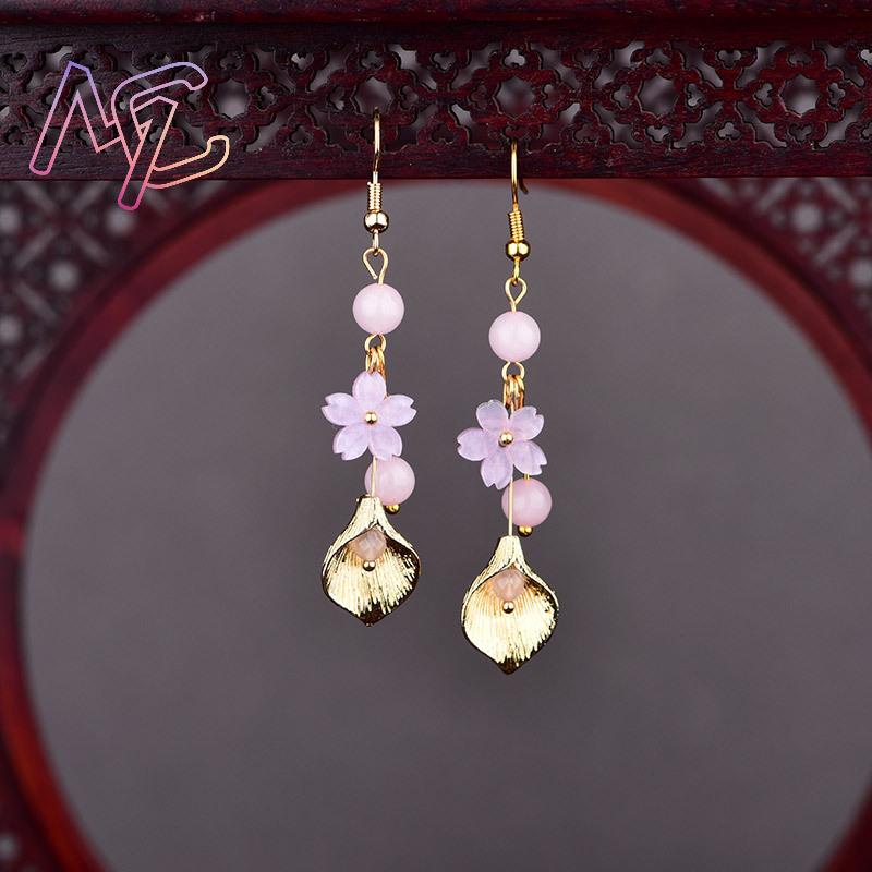 Różowe kolczyki z naturalnego  – Earrings recenzja i cena