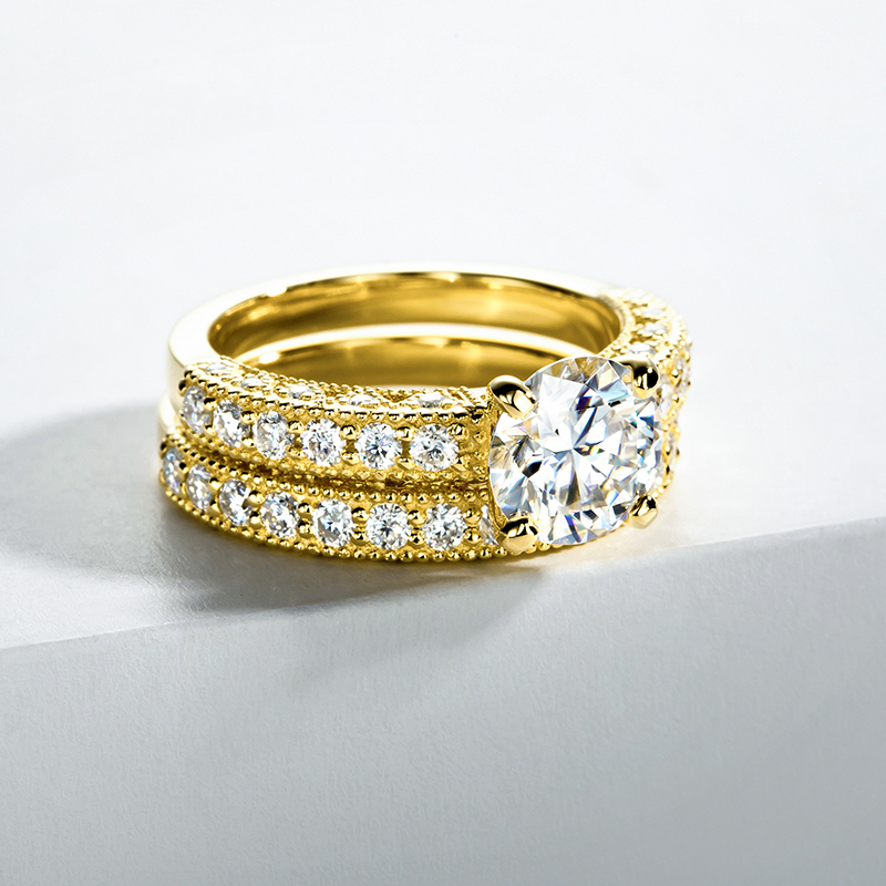 Zestaw pierścionków dla kobiet – Moissanite Engagement Ring 1 Carat recenzja i cena