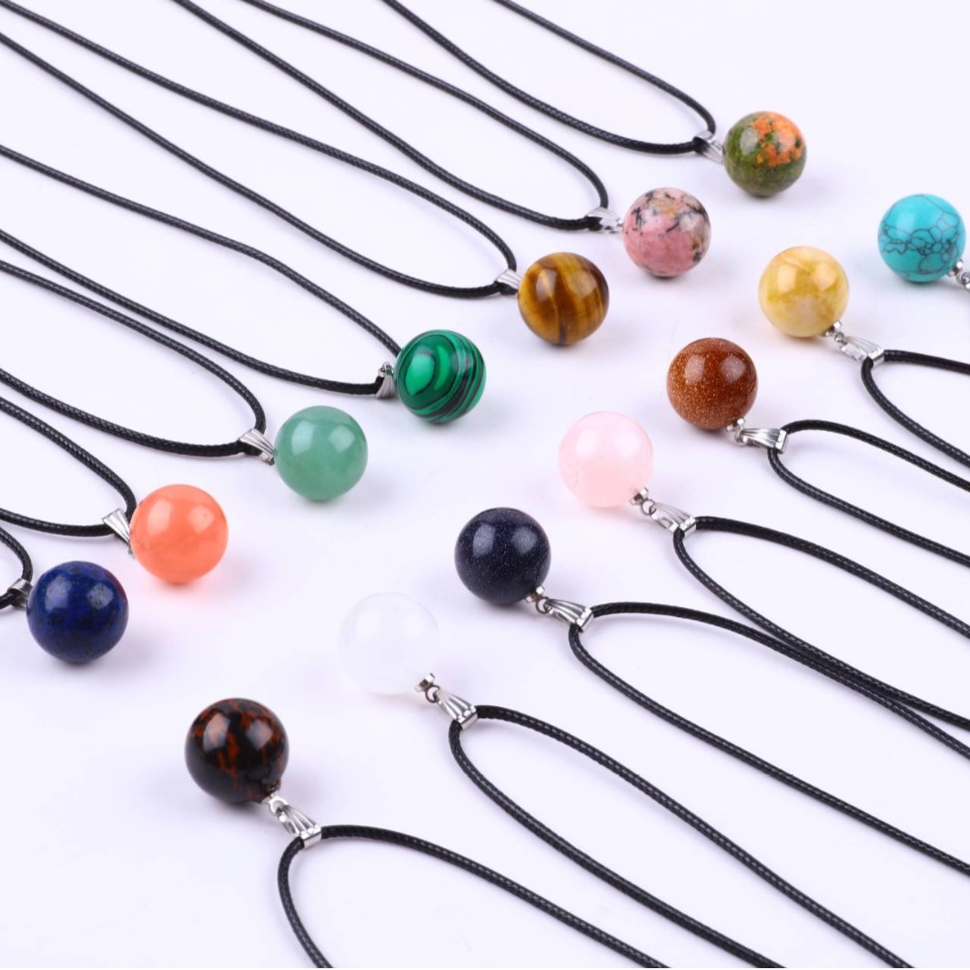 20 sztuk/worek 14mm Okrągła Za – Crystal Pendant Necklace Natural Stone recenzja i cena