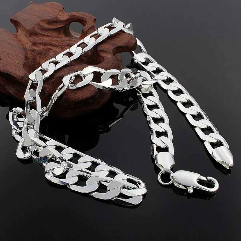 Naszyjnik ze srebra próby 925  – Cuban Link Chain 12Mm recenzja i cena