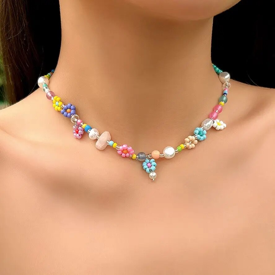 Boho proste koraliki naszyjnik – Pearl Choker Necklace Vintage recenzja i cena