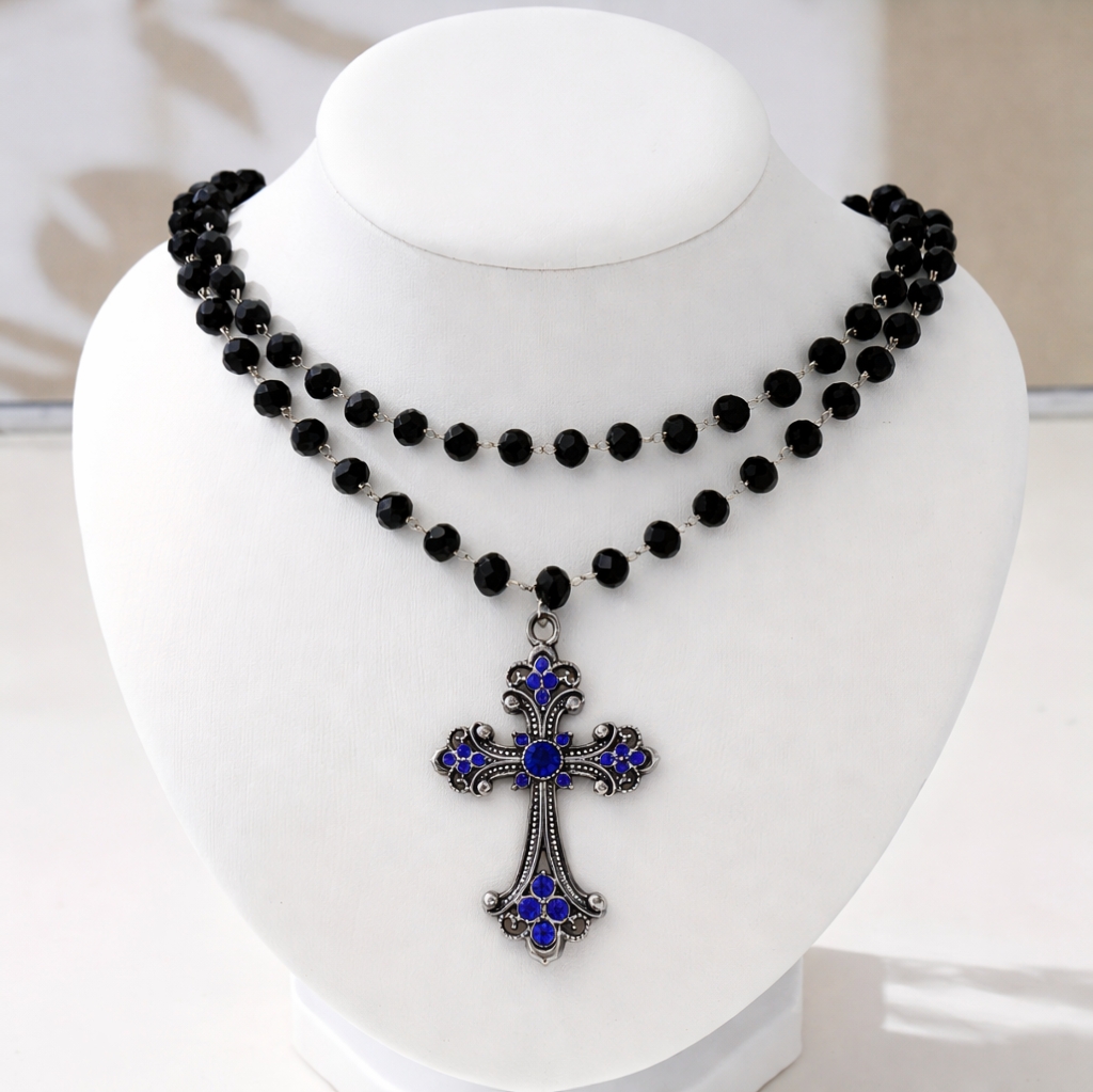 Naszyjnik krzyżowy w stylu Y2K – Layered Pendant Necklace Aesthetic recenzja i cena