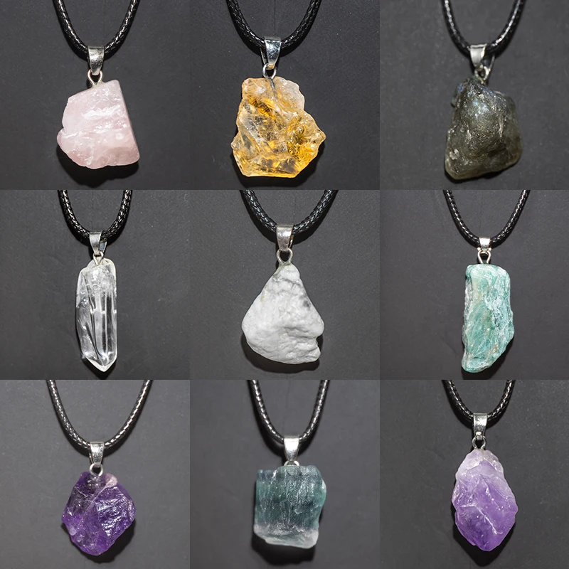 Naturalne ametysty naszyjnik k – Crystal Pendant Necklace Natural Stone recenzja i cena
