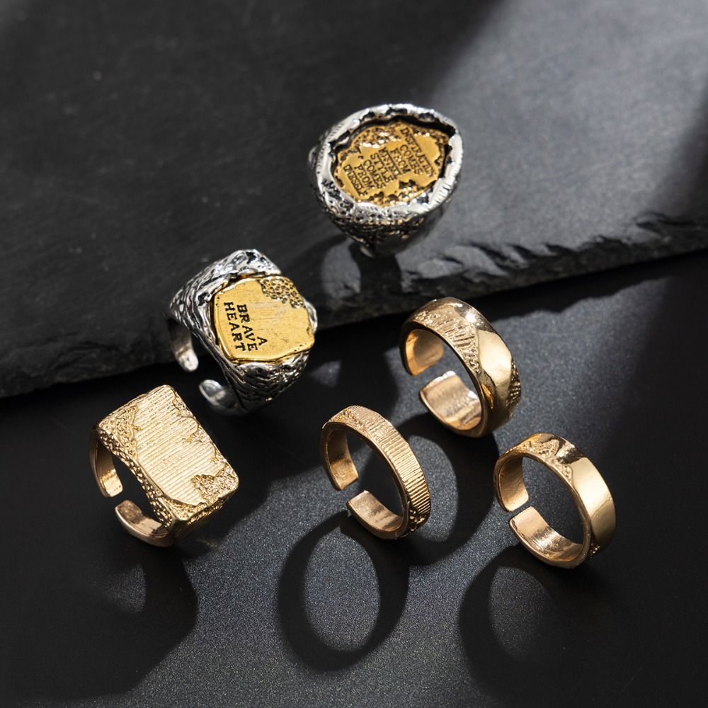 Zestawy pierścieni na palce, 6 – Vintage Punk Knuckle Rings Set recenzja i cena
