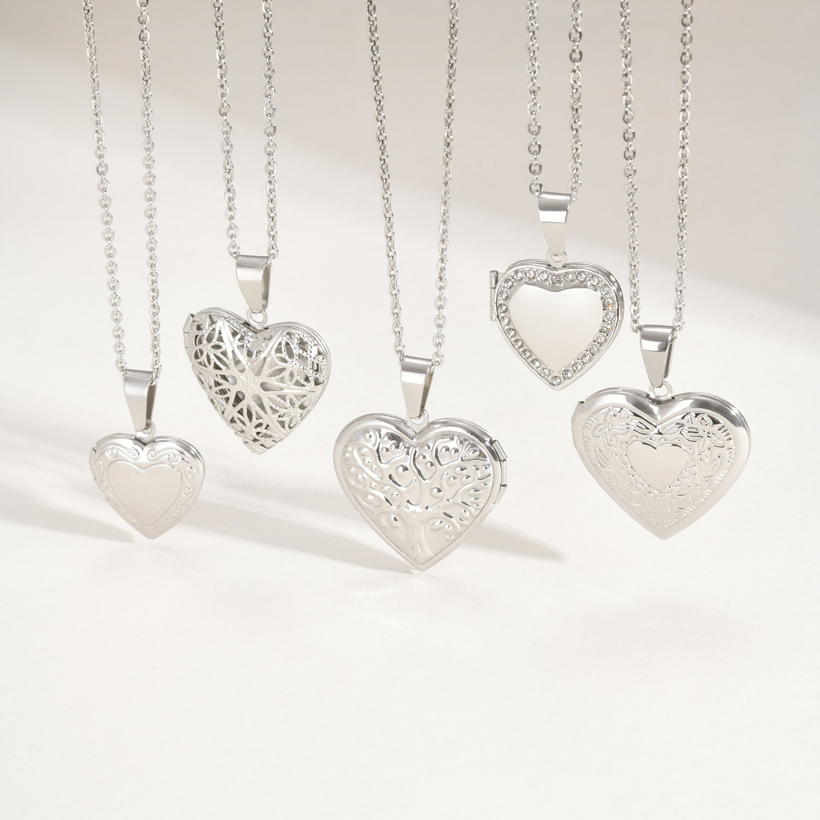 Vnox Never Fade Silver Color S – Heart Locket Necklace Photo recenzja i cena