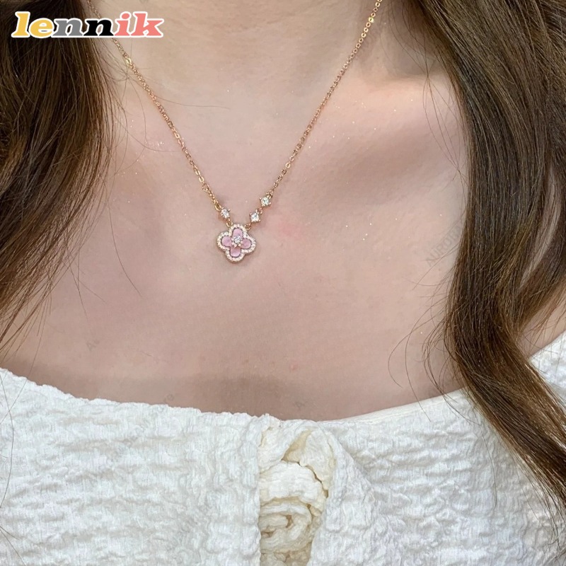 Różowy naszyjnik z muszli, zaw – Layered Pendant Necklace Aesthetic recenzja i cena